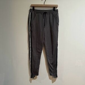 X by Gottex Gray Jogger Pants w/ Silver Sparkle Stripe | Small